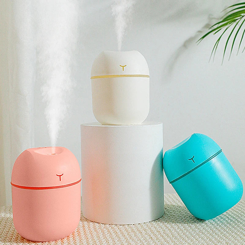 Portable USB Mini Air Humidifier & Essential Oil Diffuser with LED Light (GL-013-HUMID)