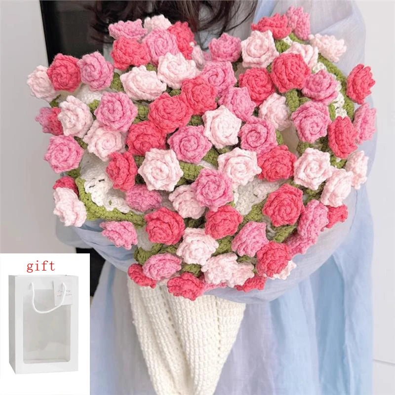 奢华手工针织玫瑰披肩毯与斗篷 (GL-008-BLANKET)