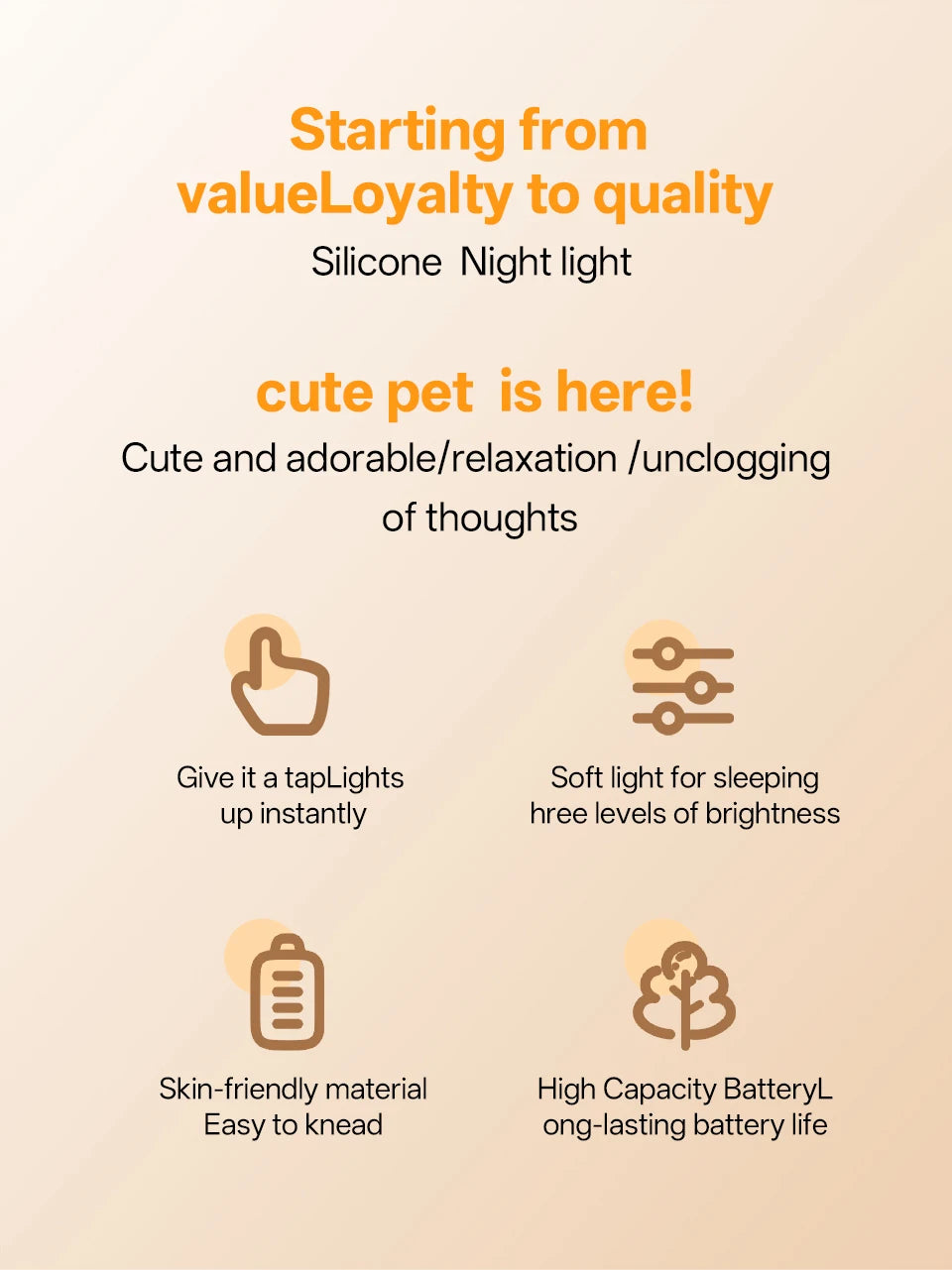Cozy Capybara Soft Silicone Touch Night Light | Emotional Support Lamp (GL-005-CAPY)