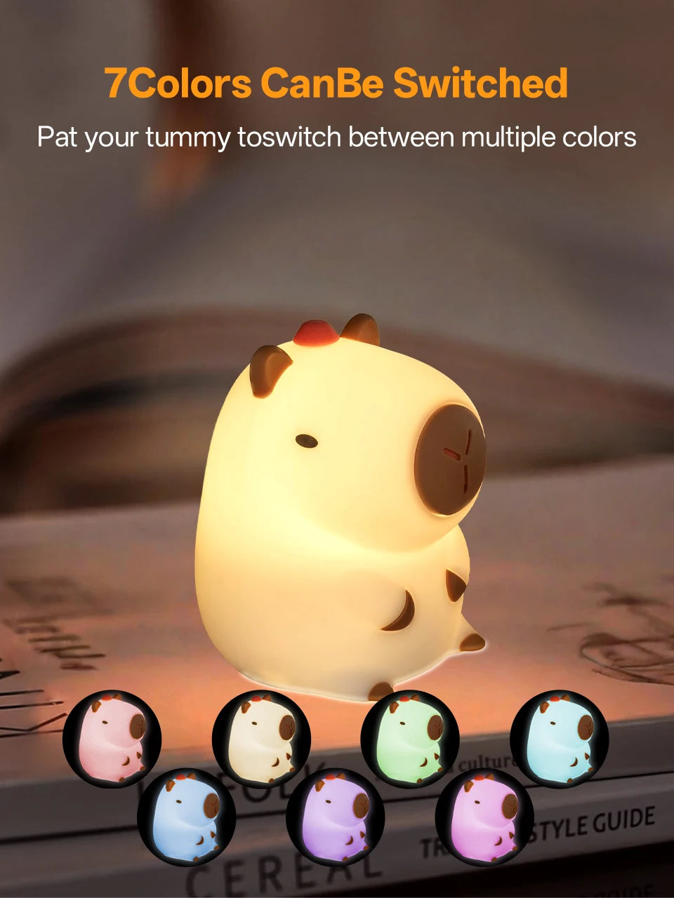 Cozy Capybara Soft Silicone Touch Night Light | Emotional Support Lamp (GL-005-CAPY)