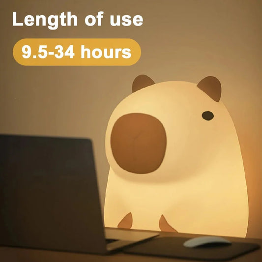 舒适水豚软硅胶触控小夜灯 | 情绪抚慰灯 (GL-005-CAPY)