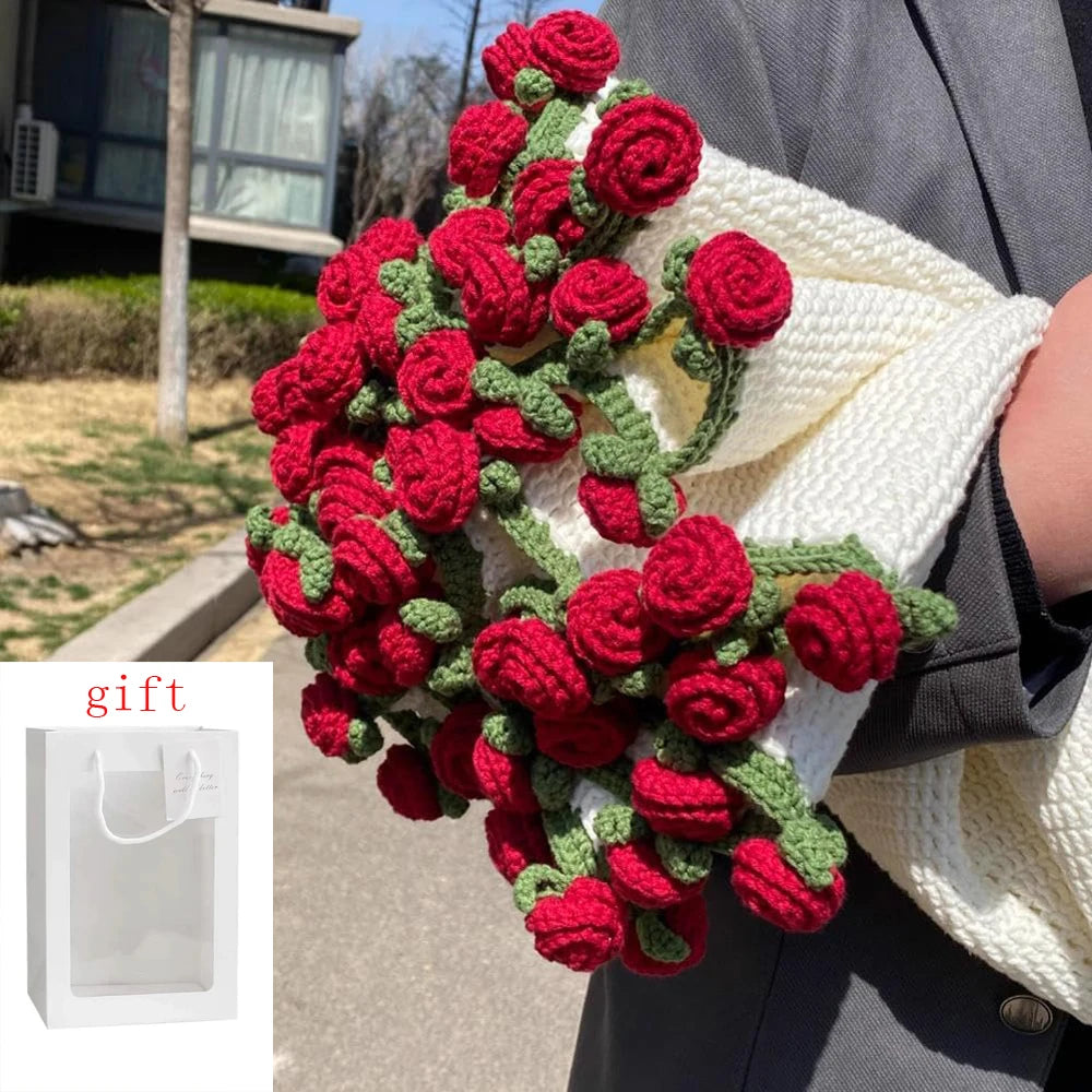 奢华手工针织玫瑰披肩毯与斗篷 (GL-008-BLANKET)