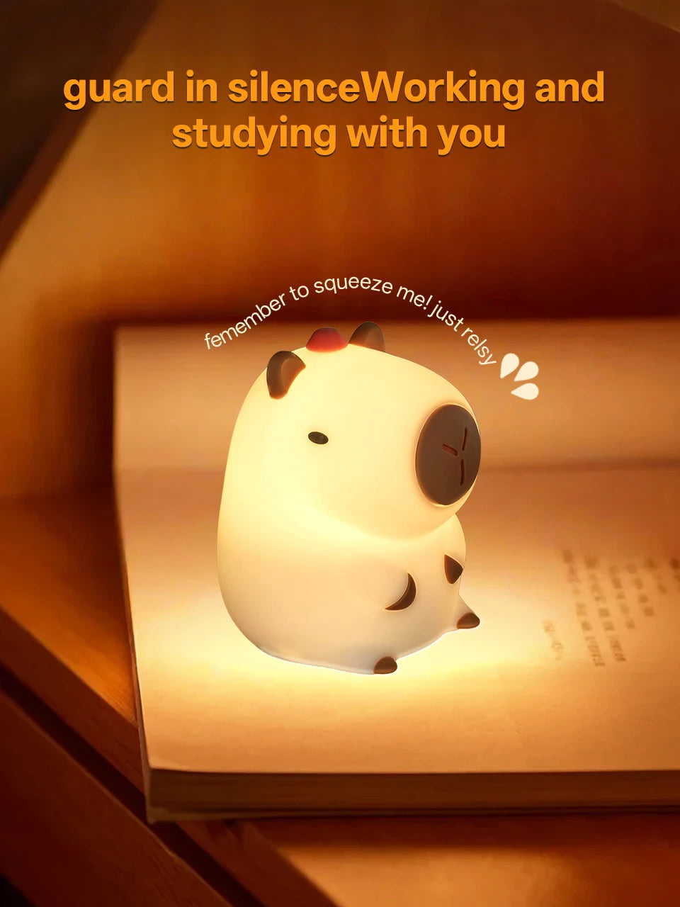 Cozy Capybara Soft Silicone Touch Night Light | Emotional Support Lamp (GL-005-CAPY)