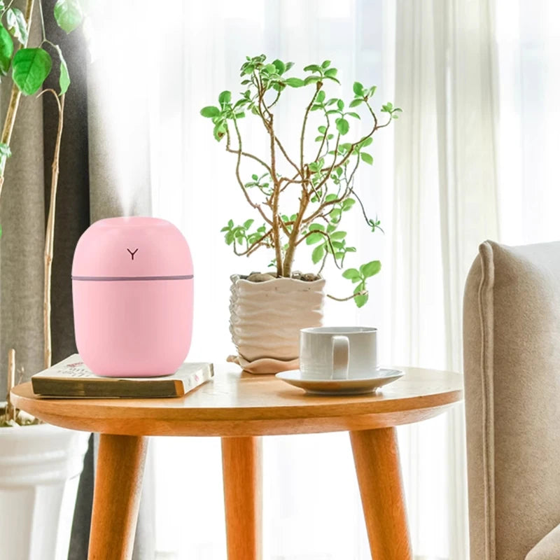 Portable USB Mini Air Humidifier & Essential Oil Diffuser with LED Light (GL-013-HUMID)