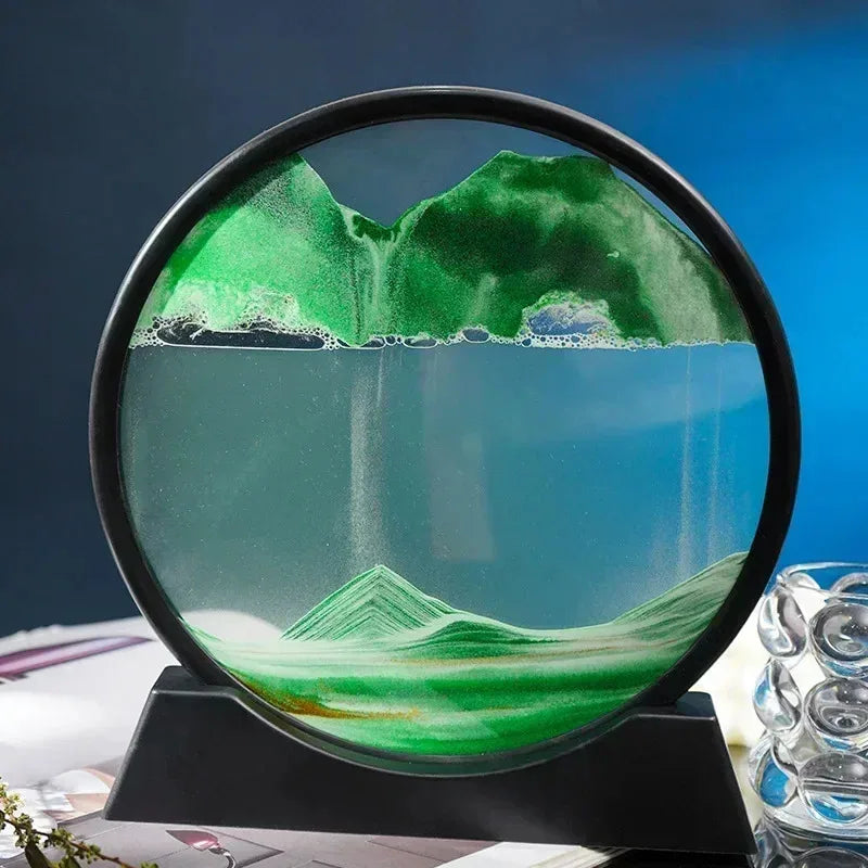 3D Moving Sand Art Motion Picture | Desktop Kinetic Relaxation Sandscape (GL-004-SAND)
