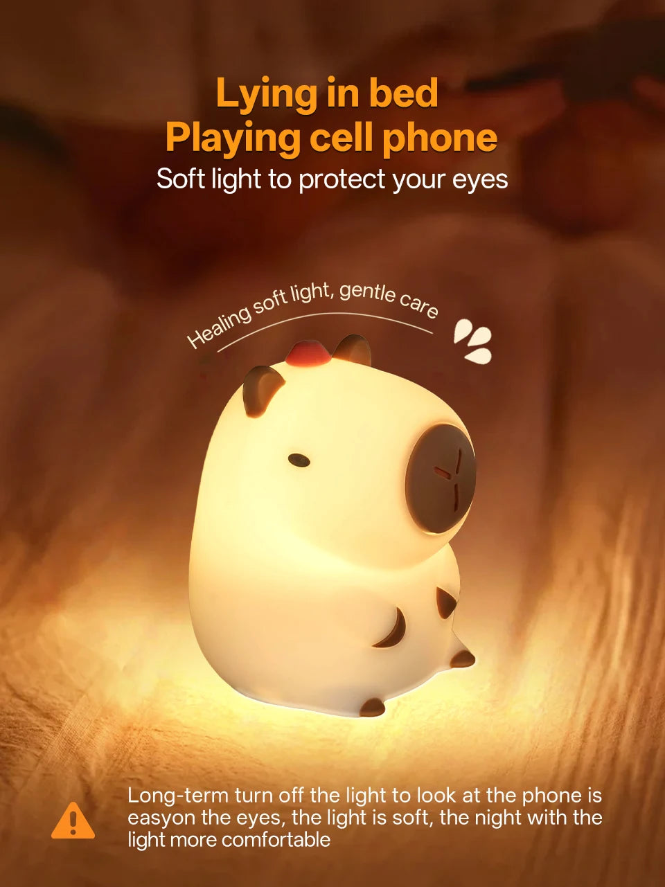 Cozy Capybara Soft Silicone Touch Night Light | Emotional Support Lamp (GL-005-CAPY)