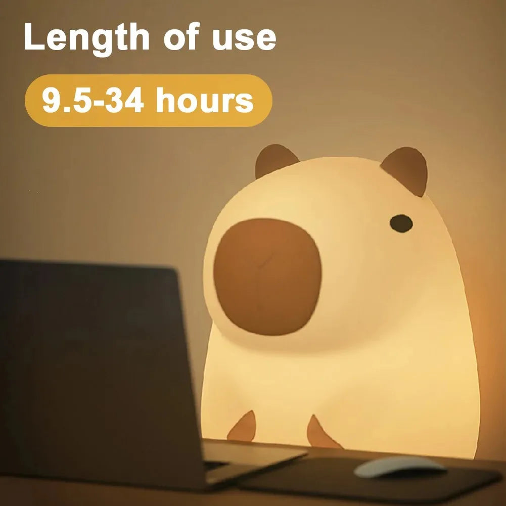 Cozy Capybara Soft Silicone Touch Night Light | Emotional Support Lamp (GL-005-CAPY)